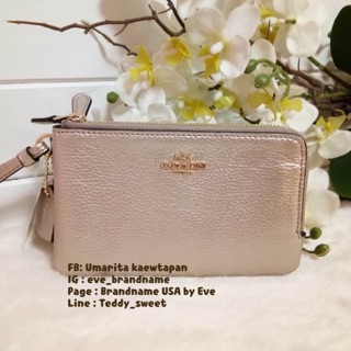 Coach คล้องแขน Size S (2 ซิป) สี Plattinum พร้อมส่งค่ะ