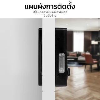 Kadonio ตัวล็อคบานเลื่อน Digital Door Lock กลอนประตูดิจิตอล ประตูบานสวิง ประตูเลื่อน TUYA APP รหัสผ่าน ICการ์ด 901