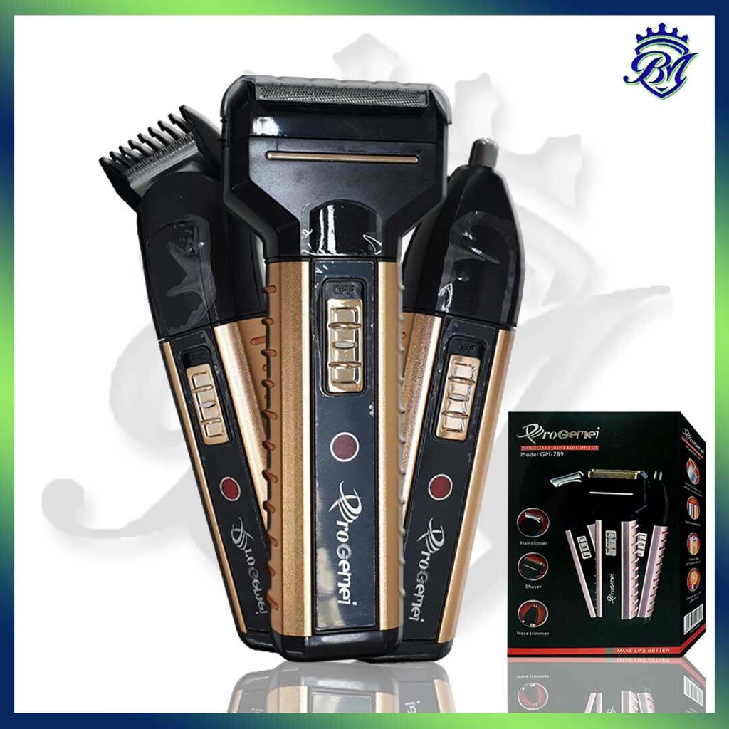 Geemy GM-789 Rechargeable Shaver & Clipper Set s