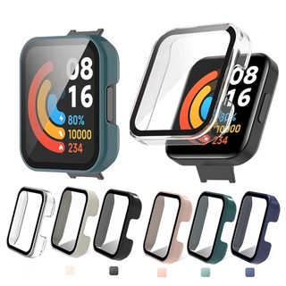 สําหรับ Xiaomi Mi Watch Lite/Redmi Watch ฮาร์ดพีซี + กระจกกรองเต็มขอบ ป้องกันหน้าจอ เคสกรอบ