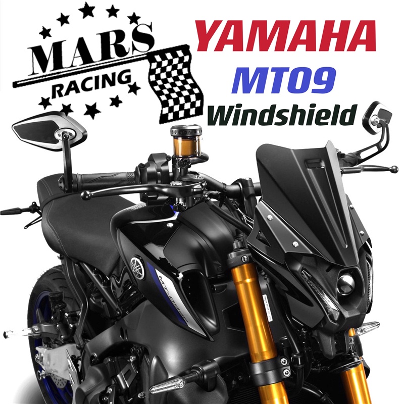 อุปกรณ์เสริมรถจักรยานยนต์กระจกกีฬากระจกบังลม Visor Viser เหมาะสำหรับ YAMAHA MT09 FZ09 2021 2022 yama