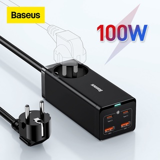 Baseus รางปลั๊กไฟ 100W GaN3 Pro PD QC ชาร์จเร็ว สําหรับแล็ปท็อป iphone 14 13 Samsung