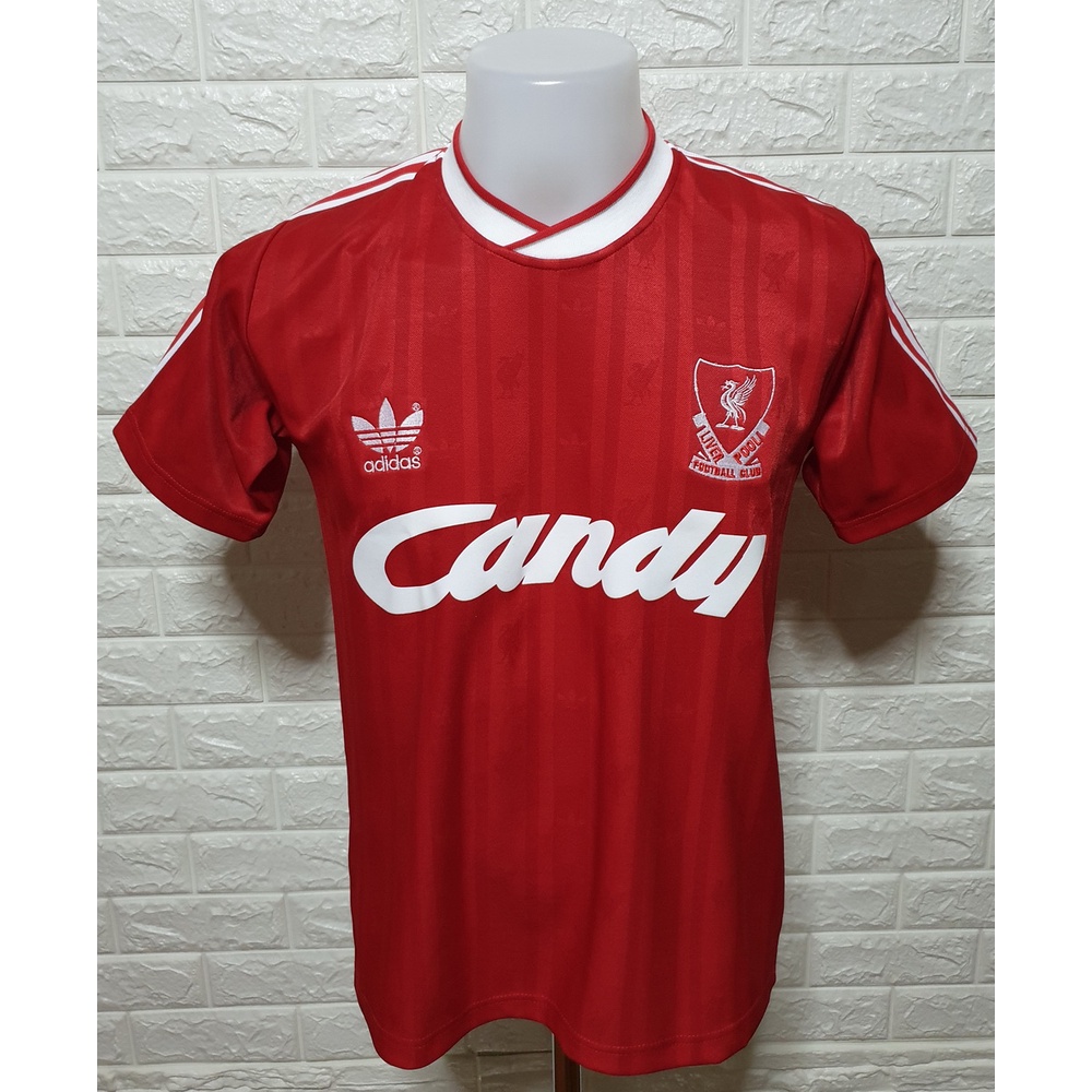 เสื้อฟุตบอลลิเวอร์พูล1988ย้อนยุคชุดเหย้า รูปถ่ายใหม่จากสินค้าจริง  Liverpool 1988 home Retro football shirt