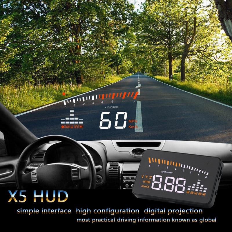 รถ HUD HEAD Up Display ยานพาหนะ OBD2 รถยนต์ S Peedometer กระจกโปรเจคเตอร์ความเร็วการขับขี่