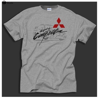 เสื้อยืดแขนสั้นลําลอง คอกลม พิมพ์ลายรถยนต์ Racer Evo Lancer Rally Car Sporter สีเทา แฟชั่นฤดูร้อน สไตล์ญี่ปุ่น สําหรับผู