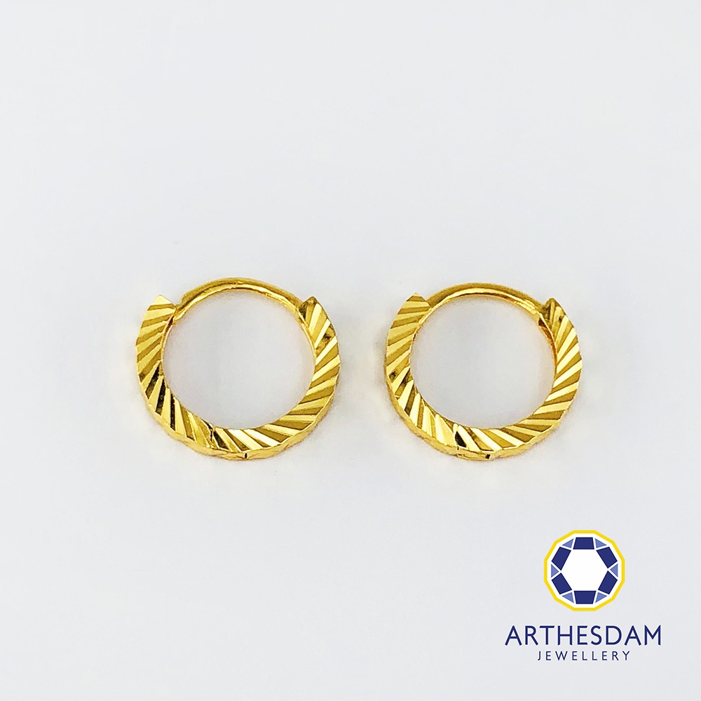 Arthesdam Jewellery 916 Gold Sparkles Petite Hoop Earrings [ต่างหู]