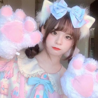🐾ถุงมือแมวคอสเพลย์  ชุดคอสเพลย์แมว ของน่ารักๆ ถุงมือคอสเพลย์ ลายการ์ตูนอุ้งเท้าแมว เซ็กซี่ 1 ชิ้น