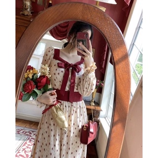 SWEEDPEACH  Rose Velvet Dress