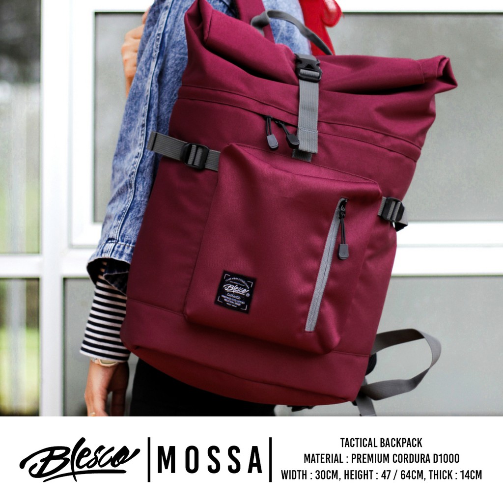 กระเป๋าเป้มัลติฟังก์ชั่นขนาดใหญ่ในแล็ปท็อป Maroon สําหรับผู้หญิง 14 นิ้ว - Blesco Mossa