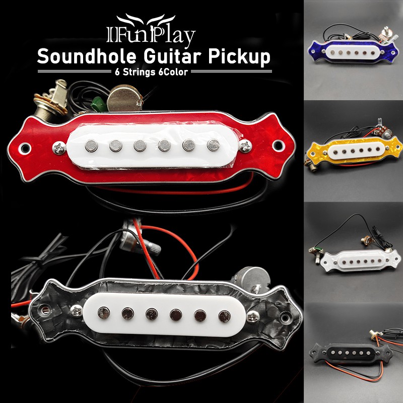 กีต้าร์โปร่ง Soundhole Pickup 6 String สําหรับกล่องซิการ์อุปกรณ์ชิ้นส่วนกีตาร์