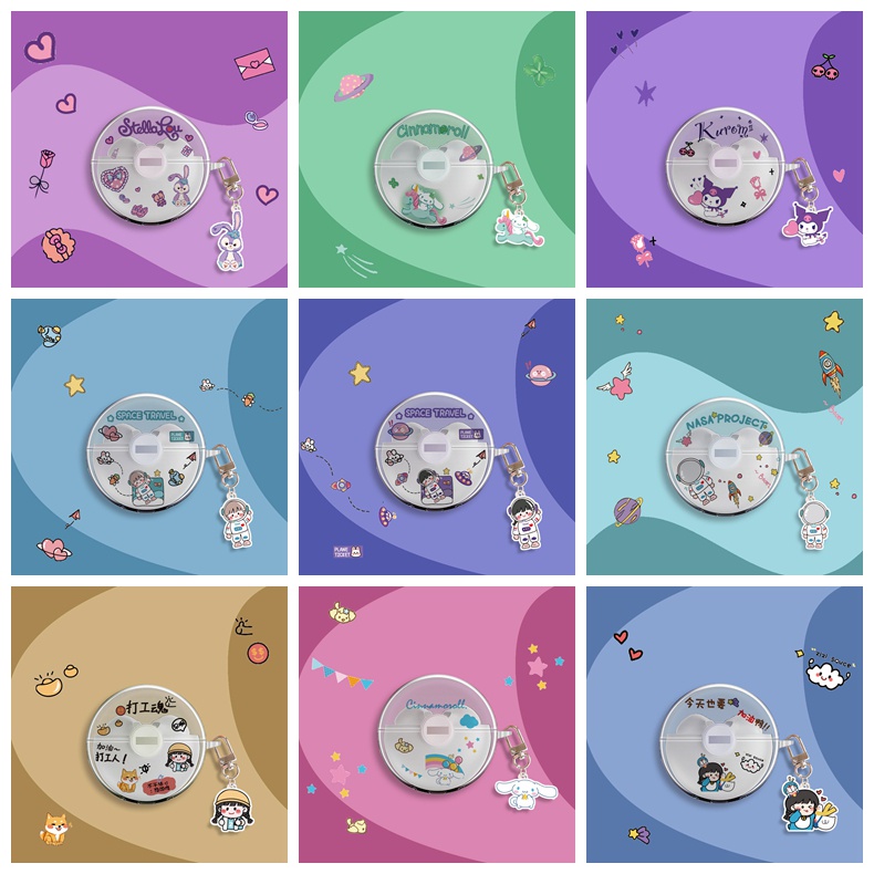 Clear Case for Lenovo LP80 TWS Cute Cartoon Couple Astronaut Lenovo LP80 cover soft TPU Transparent 