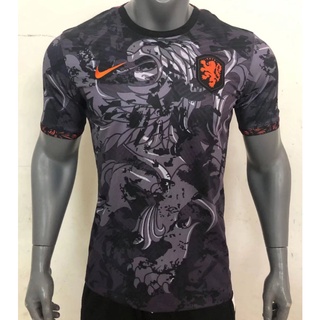 เสื้อกีฬาแขนสั้น ลายทีมชาติฟุตบอล Netherlands สีเทา คุณภาพสูง ไซซ์ S - XXL 22-23