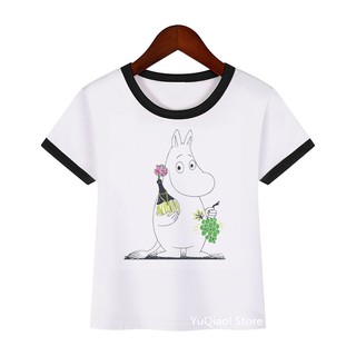 เสื้อยืด พิมพ์ลายการ์ตูน Little My Moomin สไตล์ฮาราจูกุ แฟชั่นฤดูร้อน สําหรับเด็กวัยหัดเดิน