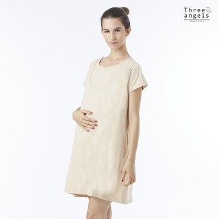 Threeangles Maternity ชุดเดรสใส่ก่อน-หลังคลอด สามารถเปิดเต้าให้นมบุตรได้