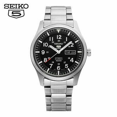 นาฬิกาผู้ชายไซโก้ Seiko 5 Sports Automatic รุ่น SNZG13K1 หน้าปัดสีดำ ตัวเรือนและสายนาฬิกาสแตนเลส รับประกันของแท้ 100 %