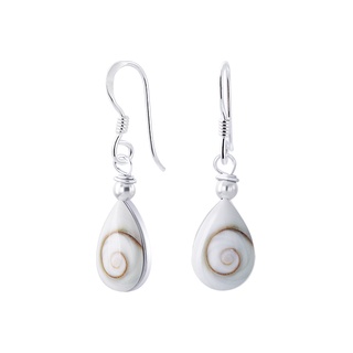 SILVER THAI Teardrop earrings ball bead shiva eye silver เครื่องประดับเงินแท้ ต่างหูเงินแท้925ต่างหูหอยชืวาอาย