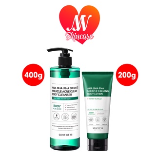 ถูก🔥แท้✔ส่งไวทันใจ🚚 ฉลากไทย❗❗ SOME BY MI 30 DAYS MIRACLE ANCE CLEAR BODY CLEANSER 400 g + BODY LOTION 250g เซตคู่เจลอาบน