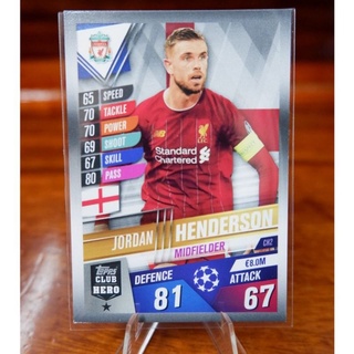 การ์ด​ Match Attax 101 UEFA &amp; EUROPA  League 2019/20 รุ่น CLUB HERO (Base card) (Run No. 1-18)