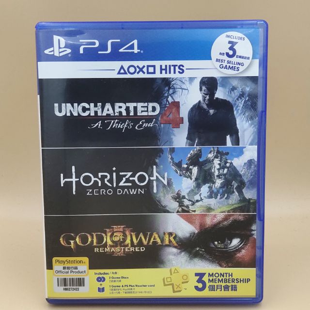 (มือสอง) มือ2 เกม ps4 : Uncharted 4 + Horizon Zero Dawn โซน3 ปกรวม แผ่นสวย