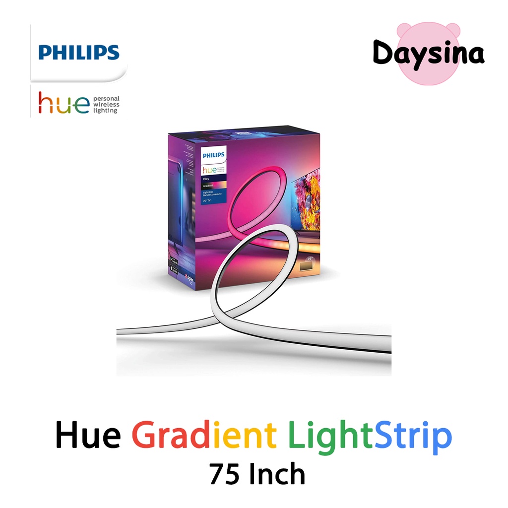 Philips Hue Gradient LightStrip 55" , 65" , 75" (Sync with TV, Music and Gaming), Hue Hub & Hue Sync