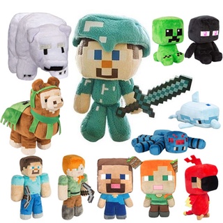 【ขนาดใหญ่】เกมตุ๊กตาของเล่น Creeper Enderman Pig Bear ยัดไส้ของเล่นพิกเซลตุ๊กตาของขวัญวันเกิดสําหรับ Bpys Girls