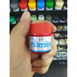 สีสูตรน้ำ Mr.Acrysion Color N23 SHINE RED (Gloss) 10ml