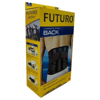 อุปกรณ์พยุงหลังสีดำ ฟูทูโร่ Futuro Lumbosacral Back Support รักษาและป้องกัน อาการปวดเอว ปวดหลัง ใส่หลังผ่าตัด