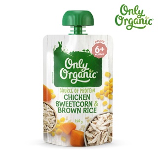 Only Organic ไก่ ข้าวโพดหวาน &amp; ข้าวกล้อง, Organic Baby Foods 6+ Months