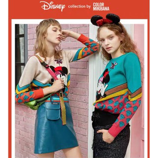 MICKEY SWEATER สเวตเตอร์เสื้อไหมพรมทรงโอเว่อร์ไซส์ทอลายมินนี่ กุ๊ชชี้ น่ารักสุดๆ เนื้อผ้าดีมาก