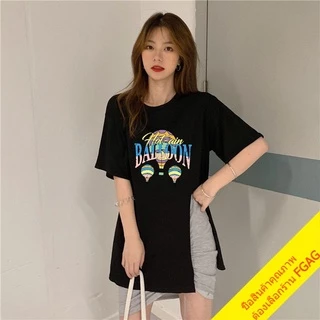 เสื้อยืดผู้หญิงแฟชั่นสาวอวบสีขาว oversize คอกลมแขนสั้น เสื้อผ้าวัยรุ่นน่ารัก เสื้อโอเวอร์ไซส์สไตล์เกาหลี สกรีนลาย xxl
