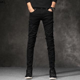 Plus Size 27-36 Mens Jeans Skinny Cut Jean Black Denim Jeans Pants