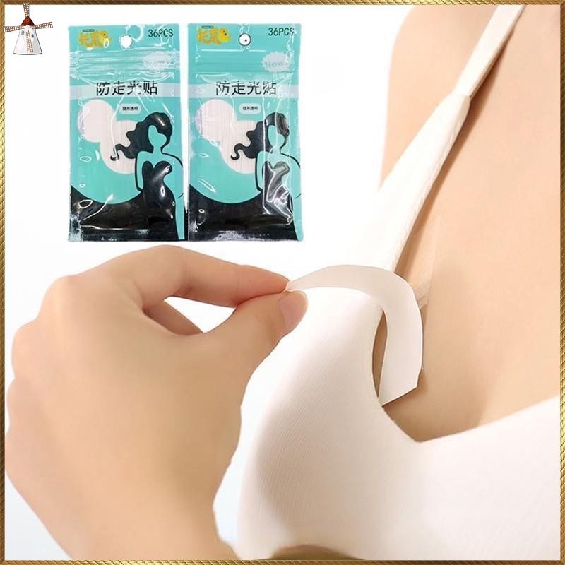 36ชิ้นสติกเกอร์ป้องกันแสงสะท้อนที่มองไม่เห็นป้องกันแสงสะท้อนที่ไร้รอยต่อกาวไหล่คอชุดชั้นในลื่นคงที่ 