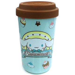 แก้วพลาสติก Cinnamoroll Choco Mint Tumbler ฝาเป็นซิลิโคนสีน้ำตาล ขนาด 14 x 8 ซม.