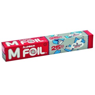 🔥แนะนำ!! ฟอยล์อะลูมิเนียมสำหรับห่ออาหาร เอ็ม ฟอยล์ (M Foil) (25 ฟุต) M Foil Aluminum foil for wrapping food (25foot)