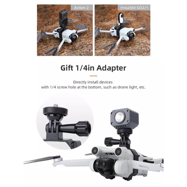 Sunnylife Drone Light Bracket Sports Camera Holder Accessories for Mini 3 Pro for ACTION 2 / GoPro ราคา ถูกที่สุด ดีลบีเคเค แกลเลอรีภาพที่ 6