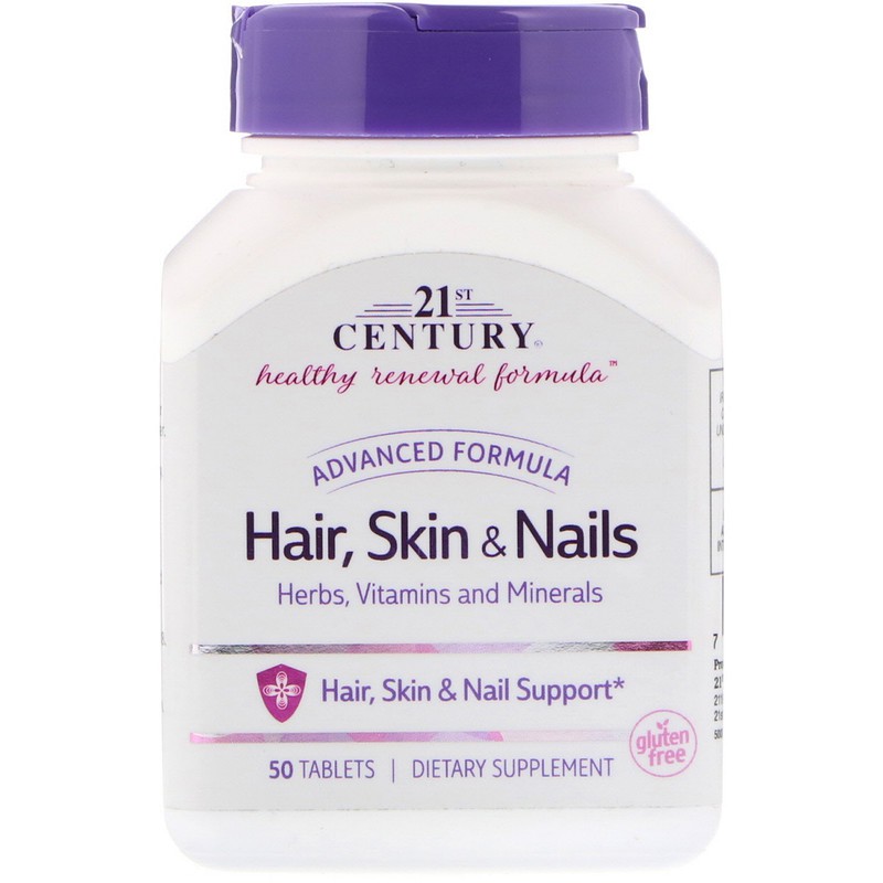 พร้อมส่ง!!! Century, Hair, Skin & Nails, Advanced Formula, 50 Tablets