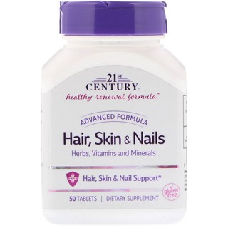 พร้อมส่ง!!! Century, Hair, Skin &amp; Nails, Advanced Formula, 50 Tablets