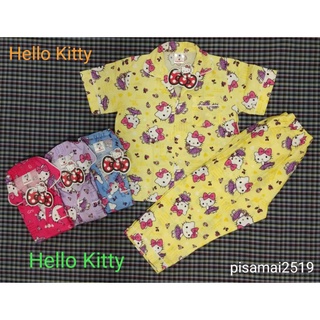 ชุดนอนเด็กลาย Hello Kitty แขนสั้น-ขายาว ลิขสิทธิ์แท้