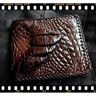 กระเป๋าสตางค์จระเข้แท้Crocodile Bifold WalletCrocodile Wallet PersonalizedFull Grain Leather Wallet MenLeather Wallet ID