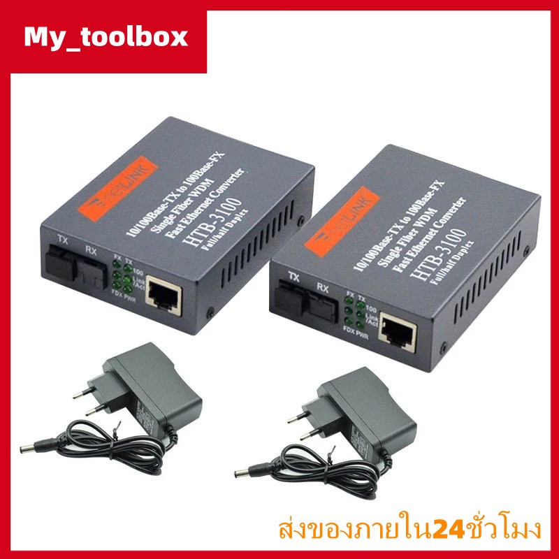 ✅พร้อมส่ง🔥HTB-3100 A+B NetLINK Media Converter 10/100M Single-mode โหมดเดียว อุปกรณ์เครือข่ายปรับได้ ใช้งานง่าย