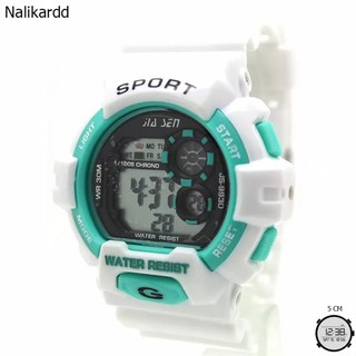 Sport Watch นาฬิกาข้อมือผู้ชาย-ผู้หญิงและเด็ก สายยางขาว ระบบ Digital SW-G06