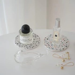 พร้อมส่ง แผ่นหินรองแก้ว แผ่นหินดูดซับน้ำ ลายหินอ่อน เทอร์ราซโซ่ มินิมอล สำหรับแก้วกาแฟ ซึมซับน้ำเร็ว แห้งไว