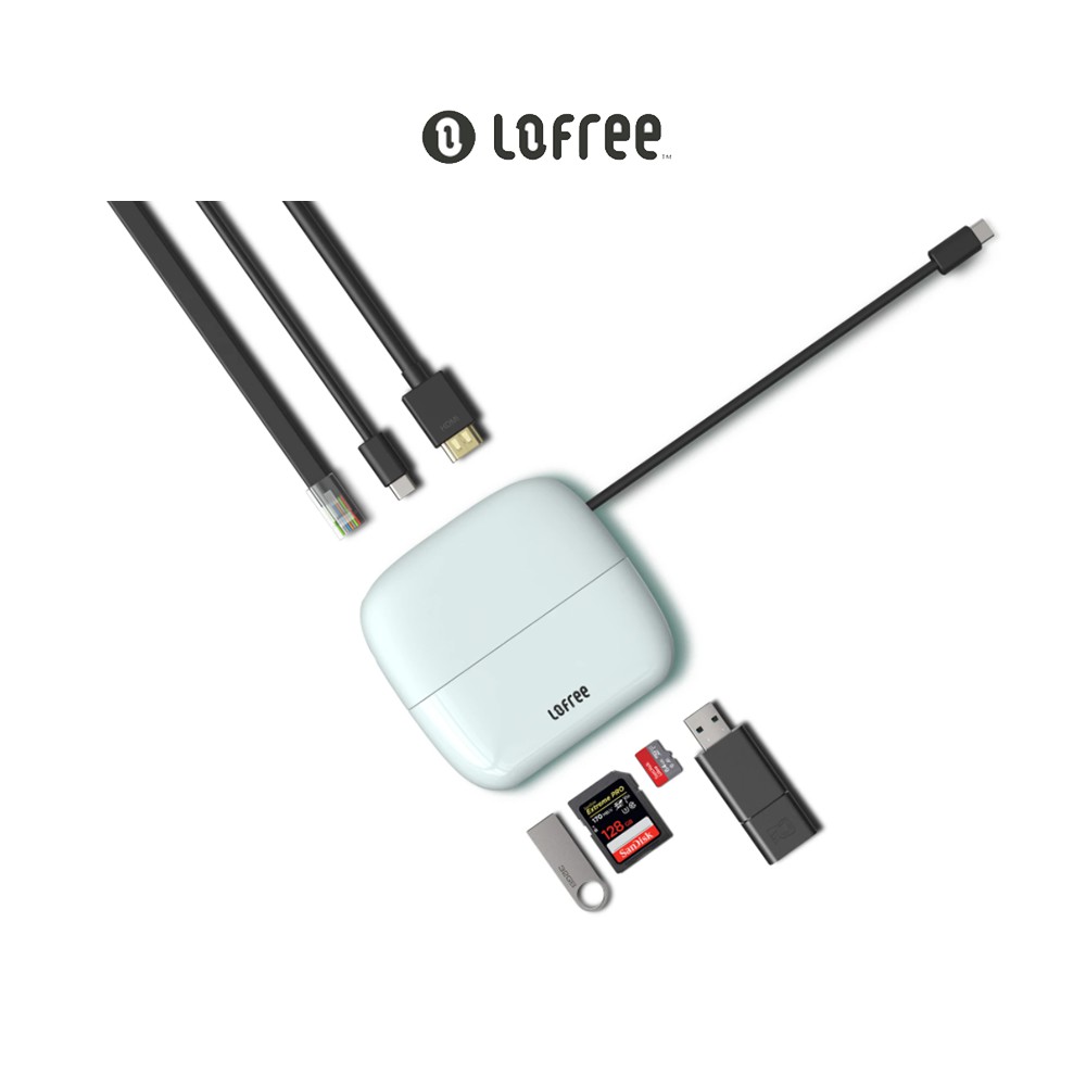 Xiaomi Lofree 7in1 Whale USB Type-C Hub ตัวแปลง Type C สายเชื่อมต่อ HDMI LAN USB3.0 SD card #ชุดอุปก