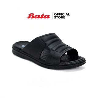 *Best Seller* Bata รองเท้าแตะ รองเท้าแฟชั่นผู้ชายลำลองแบบสวม SLIPPERS-MENS สีดำ รหัส 8626096