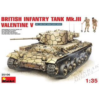 MI35106 BRITISH INFANTRY TANK Mk.III VALENTINE V w/CREW 1/35