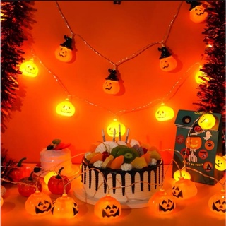 ไฟปิงปอง ฮาโลวีน ฟักทอง 1.5m 10 LED Halloween Decor ตกแต่งวันฮาโลวีน Pumpkin Light สินค้าพร้อมส่ง ราคาถูก