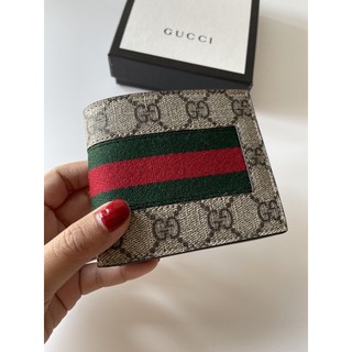 👑ผ่อน0%~แท้100%👑 กระเป๋าสตางค์ Gucci wallet งานชอป แถบเขียว