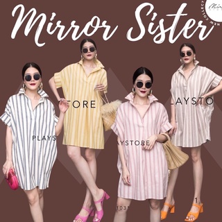 MiRRoRSiSTER’s BaBa STRipe DReSS SHiRT #10319.4 เชิ้ตลายทาง เชิ้ตโคร่งๆ เดรสเชิ้ต เดรสเชิ้ตลายทาง เชิ้ตคนอ้วน