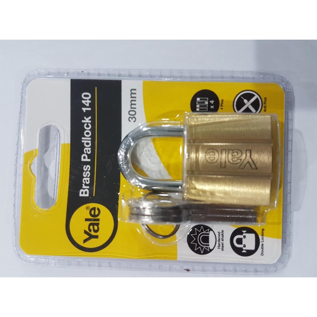YALE 30MM PADLOCK / YALE 30 / YALE BRASS PADLOCK 140 V140.30