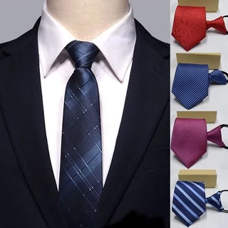 เนคไท เนคไทสำเร็จรูป ไม่ต้องผูก แบบซิป Men Zipper Tie Lazy Ties Fashion 8cm Business Necktie For Man